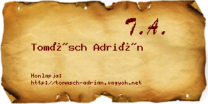 Tomásch Adrián névjegykártya
